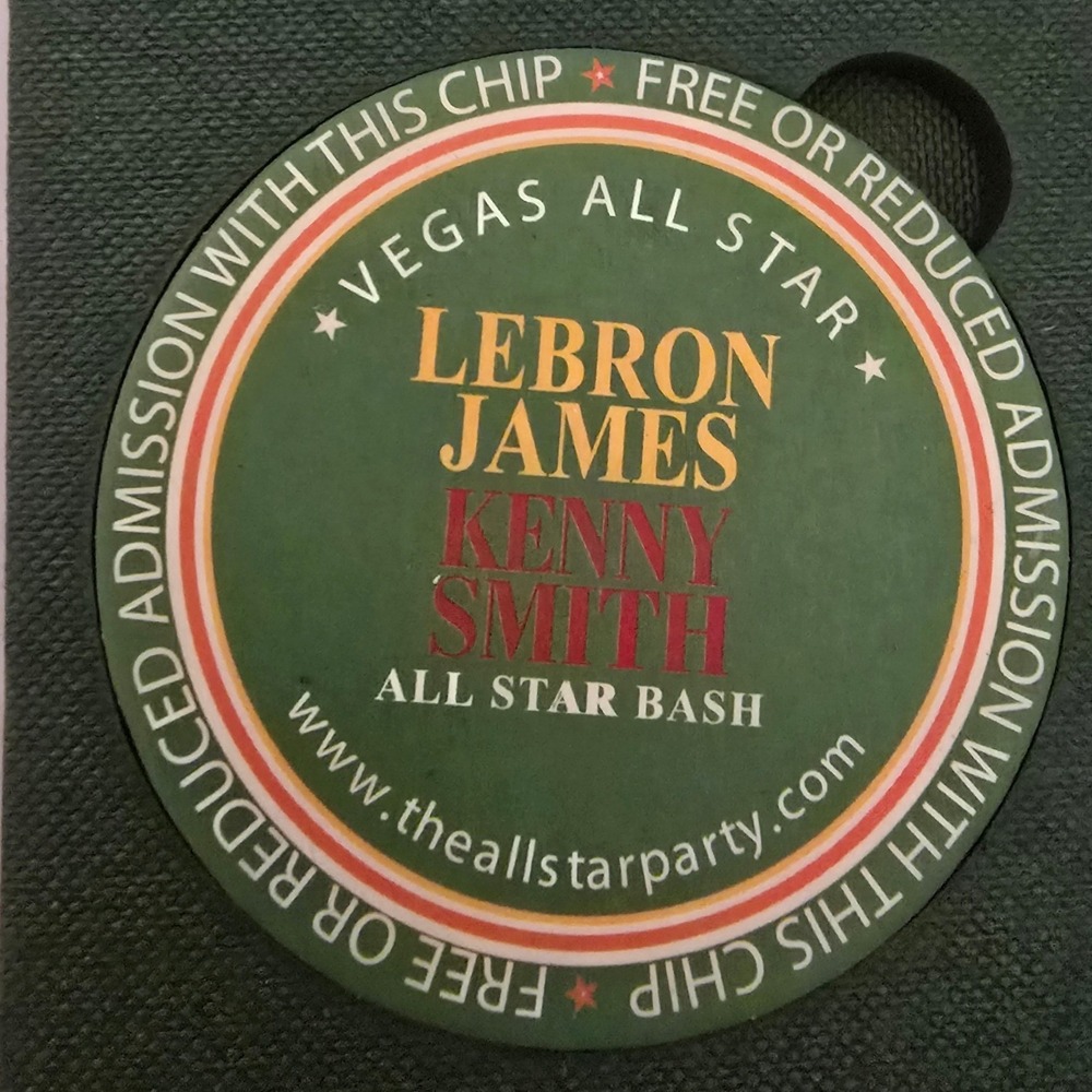 LeBron James '07 NBA All Star Bash Vegas Admission Chip & Invitation Kenny Smith